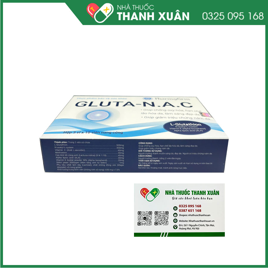 Viên uống GLUTA-N.A.C hỗ trợ chống lão hóa, sáng đẹp da